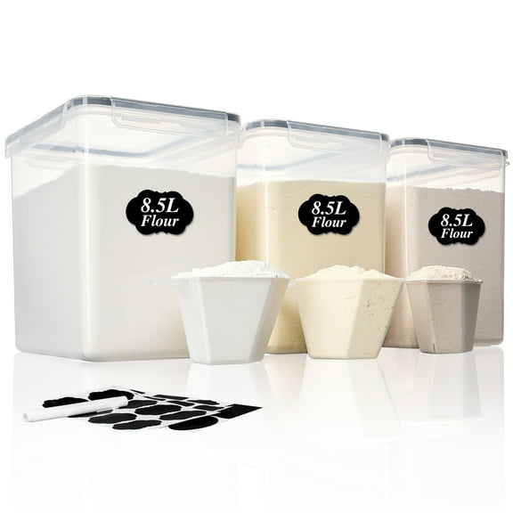 Vtopmart Airtight Storage Canisters,3 Pcs Large Food Storage Container for Flour, Sugar,8.5L /287.42fl oz