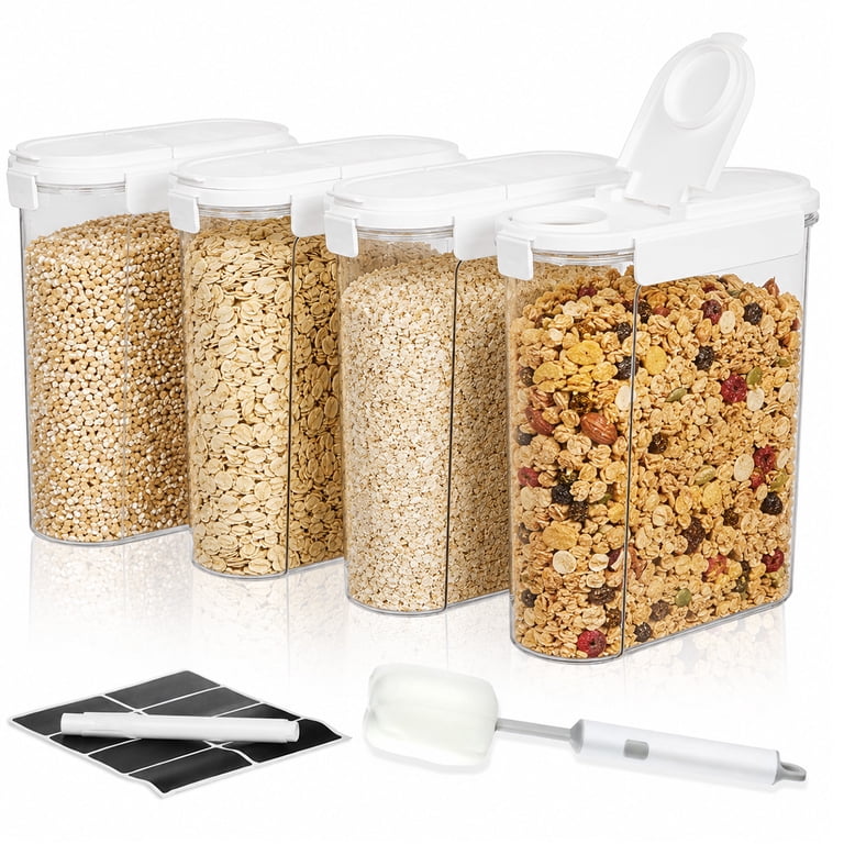 Vtopmart Cereal Containers Storage Set, Airtight Food Dispenser 4L