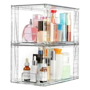 Vtopmart Large Stackable Storage Drawers, Clear Acrylic Drawer Organizers with Handles, 2pcs
