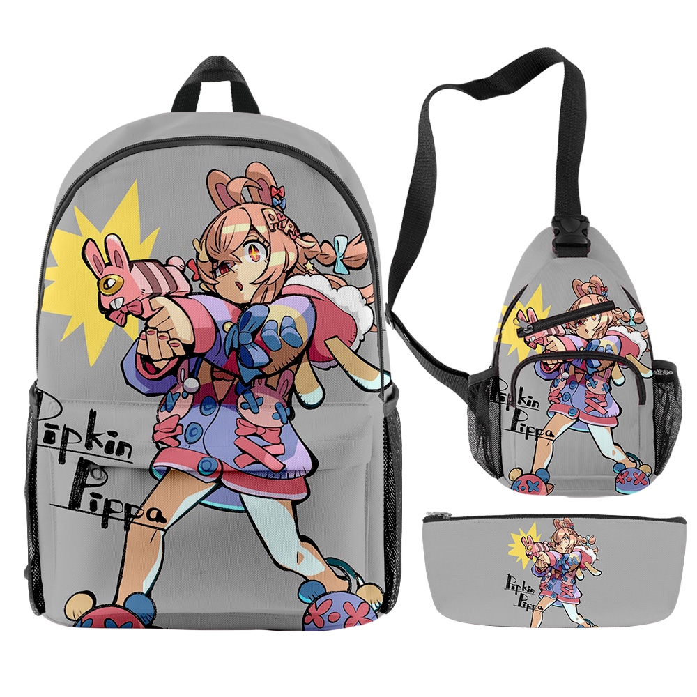Vtuber Pipkin Pippa Backpacks 3 Pieces Sets Hiphop Crossbody Bag Funny