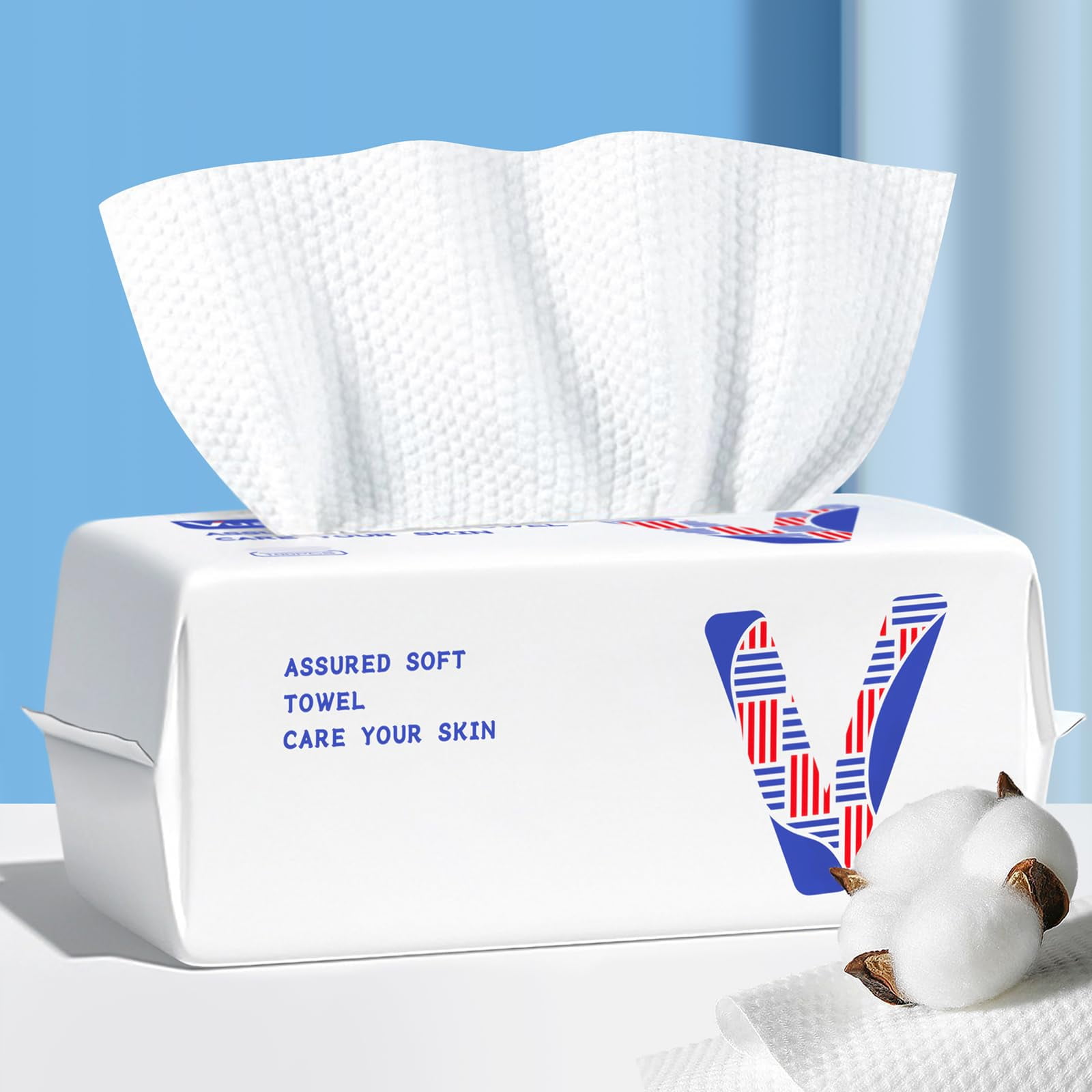 Vuacepe Face Towels Disposable MMF7 Cotton Facial Clean Towels