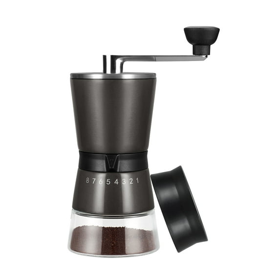 Vucchini Coffee Grinder Ceramic Burr Manual 6 Precise Settings Black