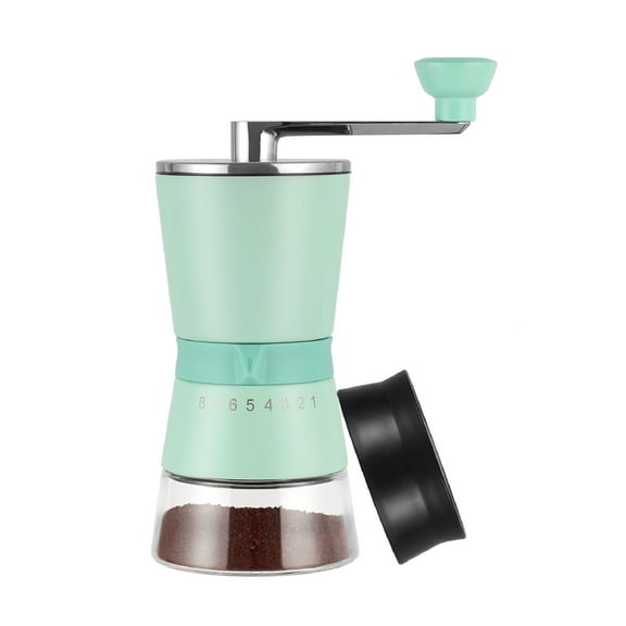 Vucchini Manual Coffee Grinder with Ceramic Burr - 15 Adjustable Settings - Portable Hand Coffee Bean Mill - Green