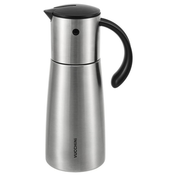 Vucchini Stainless Steel Olive Oil Dispenser Bottle - 500ml Auto Flip Condiment Container With Automatic Cap and Stopper - Leakproof Design Vinegar Dispenser