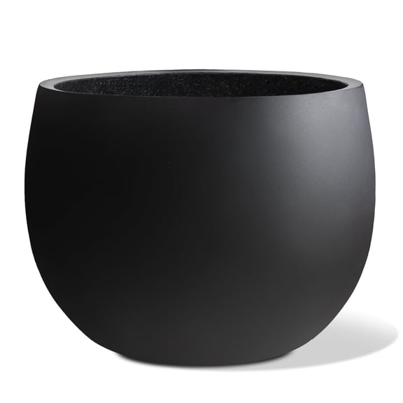 Vucunty Concrete Ball Planter Outdoor Indoor, Large Cement Plant Pots for Trees Flowers (Black, 20 inch)