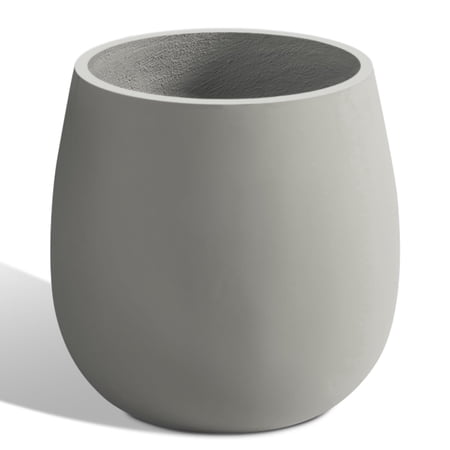 Vucunty Concrete Planter, Oval Cement Planter, Large Tall Flower Pot, Outdoor Indoor Garden Planter for Porch Patio, Grey