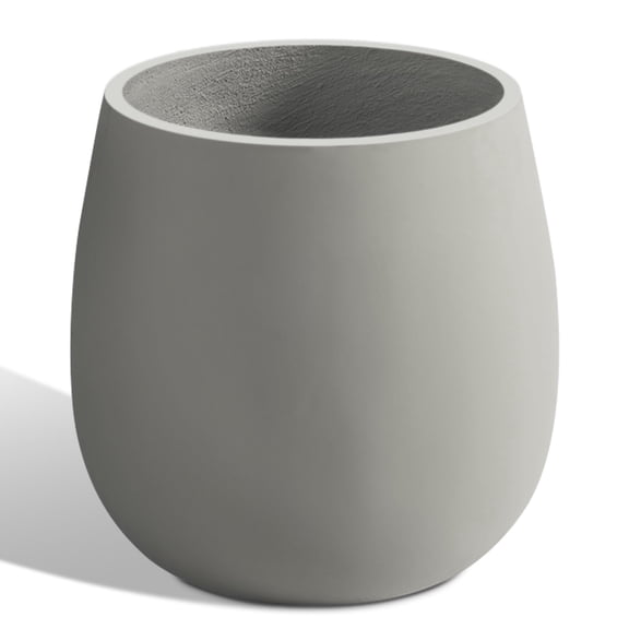 Vucunty Concrete Planter, Oval Cement Planter, Large Tall Flower Pot, Outdoor Indoor Garden Planter for Porch Patio, Grey