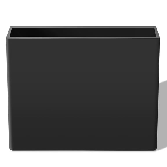 Vucunty Large Planter Box, Rectangle Planter, Outdoor Indoor Resin Planter, 25x21 Inch, Tall Garden Pot for Porch Patio, Black