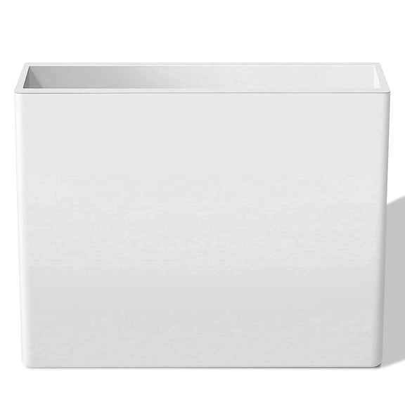 Vucunty Large Planter Box, Rectangle Planter, Outdoor Indoor Resin Planter, 25x21 Inch, Tall Garden Pot for Porch Patio, White