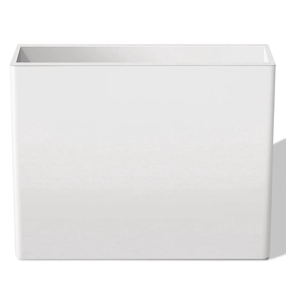 Vucunty Large Planter Box, Rectangle Planter, Outdoor Indoor Resin Planter, 25x21 Inch, Tall Garden Pot for Porch Patio, White