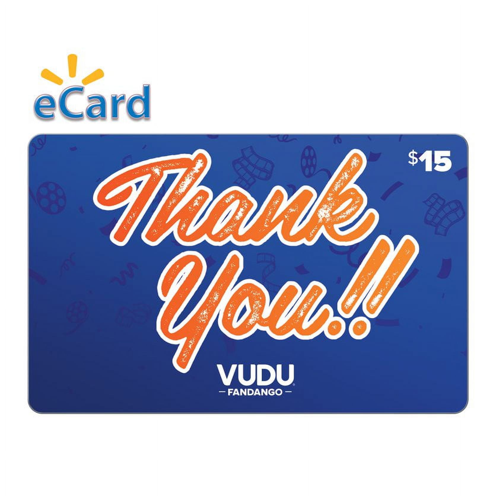 Vudu $15 Thank You eGift Card