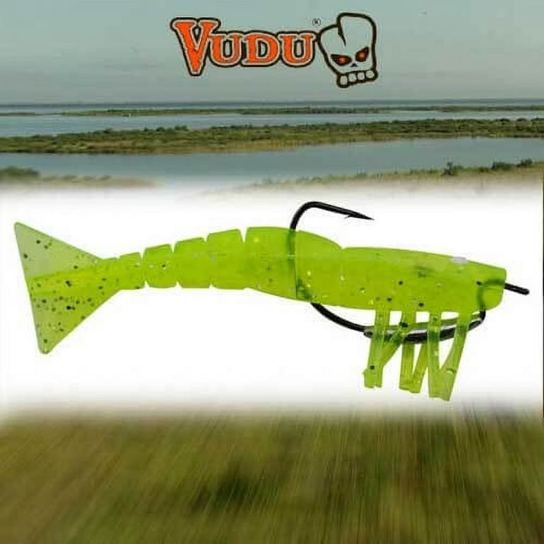Vudu E-VSW35-18-05 VWeedless Shrimp Chartreuse 3.5 Soft Fishing