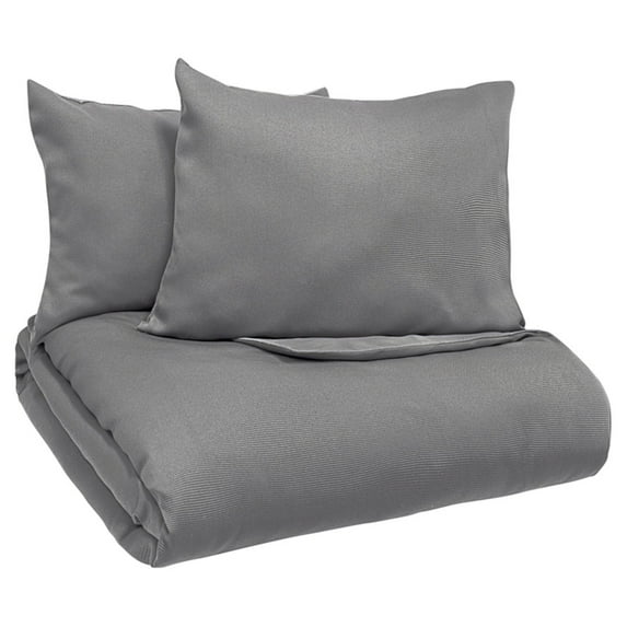 Vue Elements Nora 3 Piece Duvet Cover Set, Queen/Gray