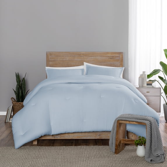 Vue Lark solid 3 piece Cotton comforter set