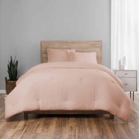 Vue Elements Lark Solid 3 piece 100% Cotton Duvet set - Full/Queen - Blush