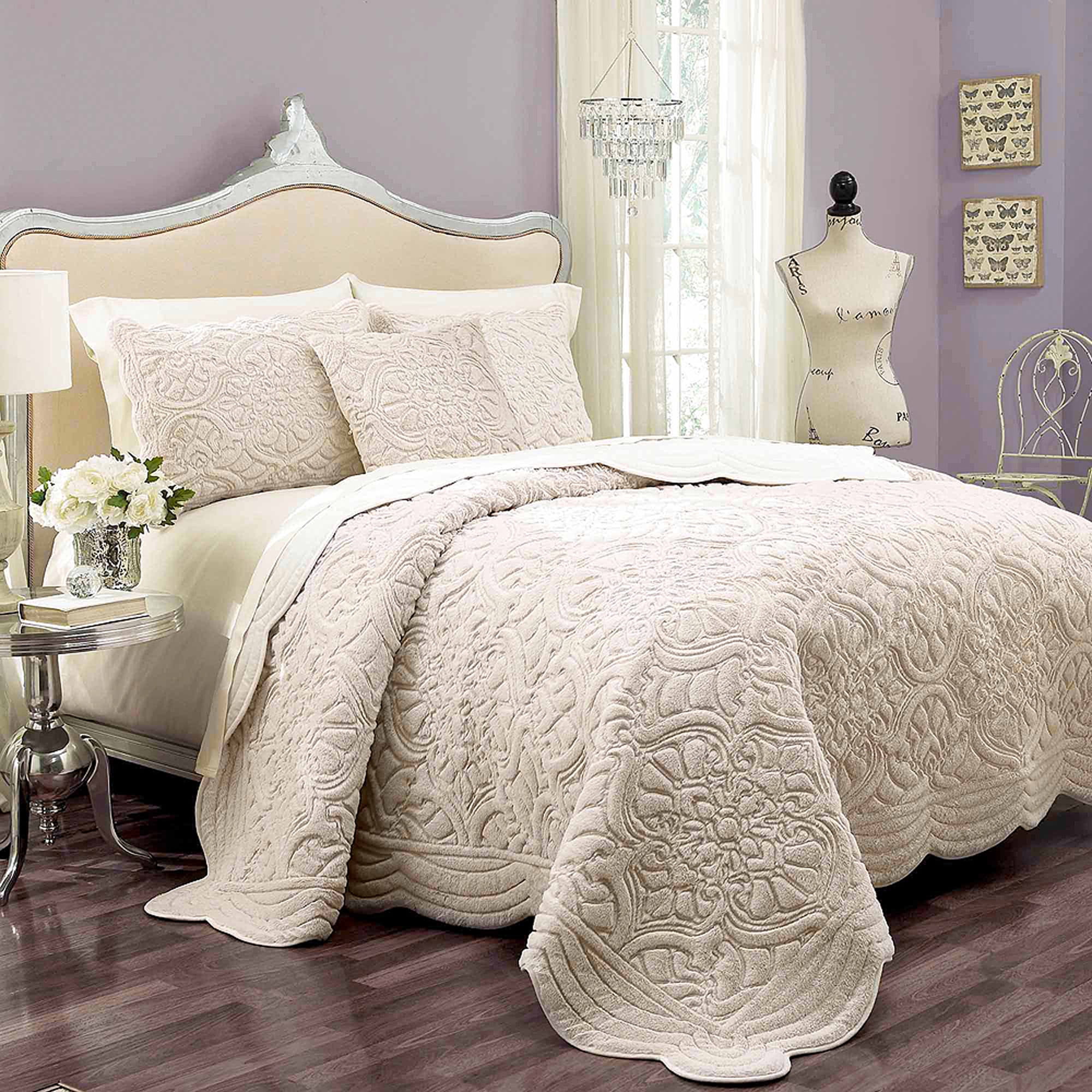 Vue signature plush decor charlotte faux fur coverlet collection deals
