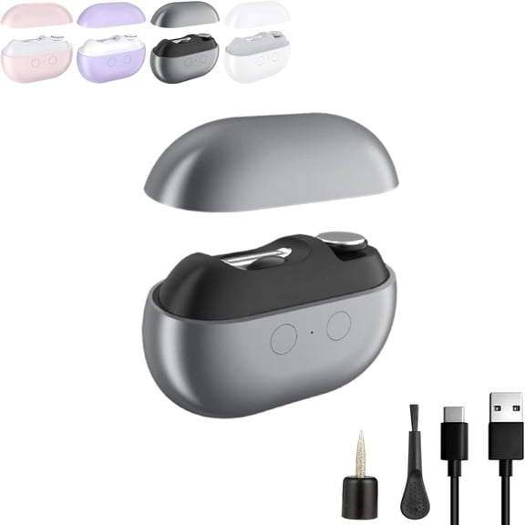 Vueeze Easyclip Smart Nail Clipper, Integrated Shear/Grinding System, Multi Function Electric Nail Clipper, Automatic Nails Clippers with Auxiliary Lighting for Thick Toenails