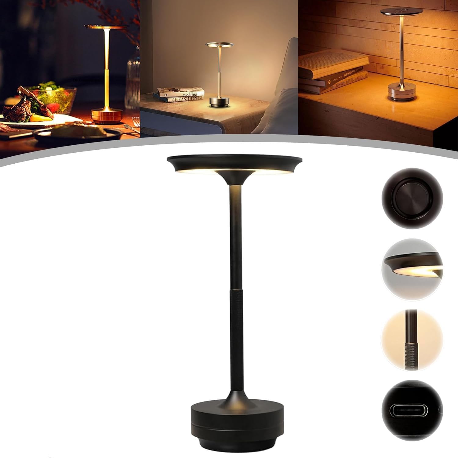 Vueeze Table Lamp, Vueeze Ecolume Table Lamp, Vianys Ecolume, Cordless Table Lamp Rechargeable, Desk Bedside Lamp, Portable Outdoor Dining Table Light, Small Lamp for Kitchen Counter Bedroom