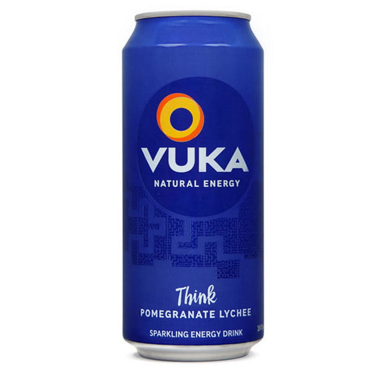 Vuka Think Pomegranate Lychee Sparkling Energy Drink 16 oz Cans Pack