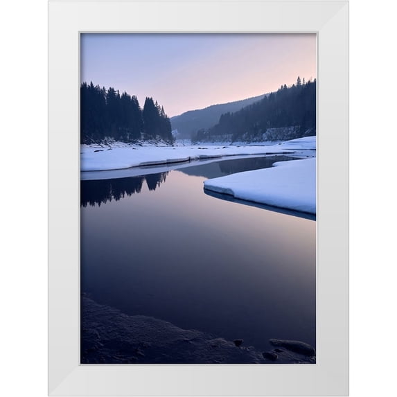 Vukmanov, Adam 24x32 White Modern Wood Framed Museum Art Print Titled - Elbe Reservoir