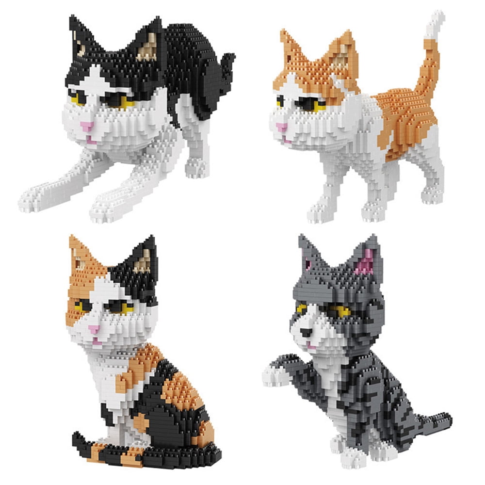 Cute Cartoon Cat Building Blocks Diamond bricks black cat Model ...