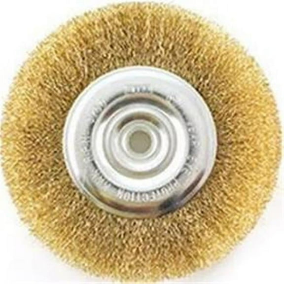 Vulcan 323281OR Wire Wheel Brush with Hole, 6 in Dia, 5/8 in Arbor Hole, 1/2 in Adapter Ring Arbor/Shank