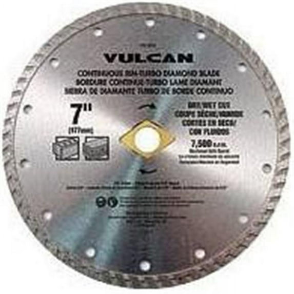 Vulcan 5802459 7 in. Continuous Turbo Rim Diamond Cutting Edge Blade