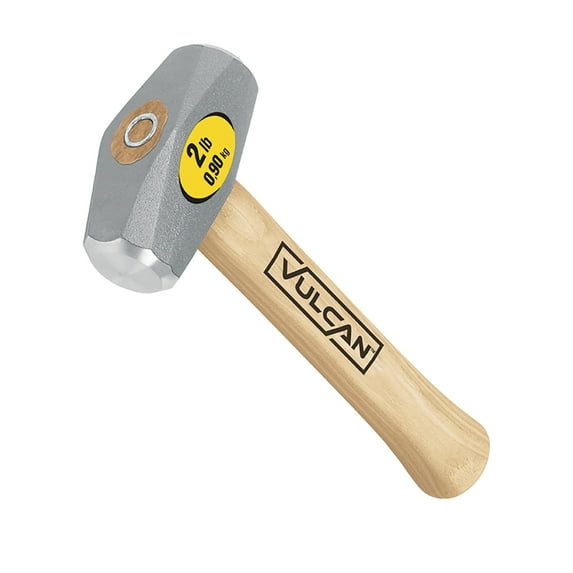 Vulcan Drilling Hammer, 2 lb, Steel Head, 10 in L Handle, Hickory Wood