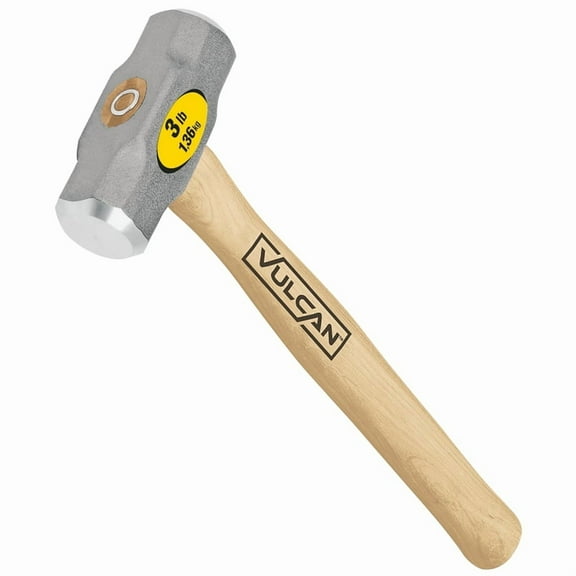 Vulcan Engineer Hammer, 3 lb, Forged Steel Head, 16 in L Handle, Hickory Wood