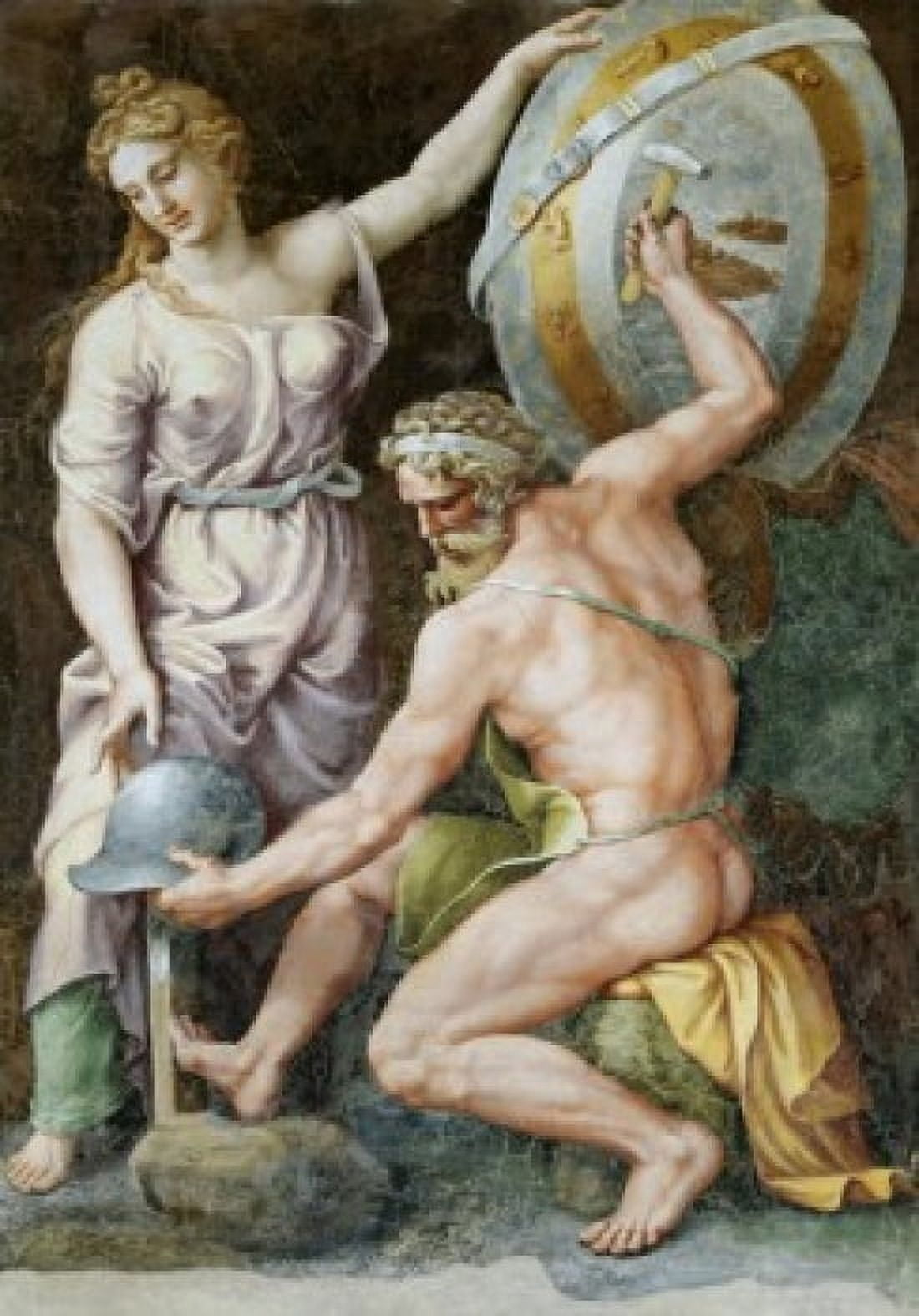 Vulcan Forging Armour for Achilles  Giulio Romano (1492-1546Italian)  Palazzo Ducale Mantua Canvas Art - Giulio Romano (18 x 24)