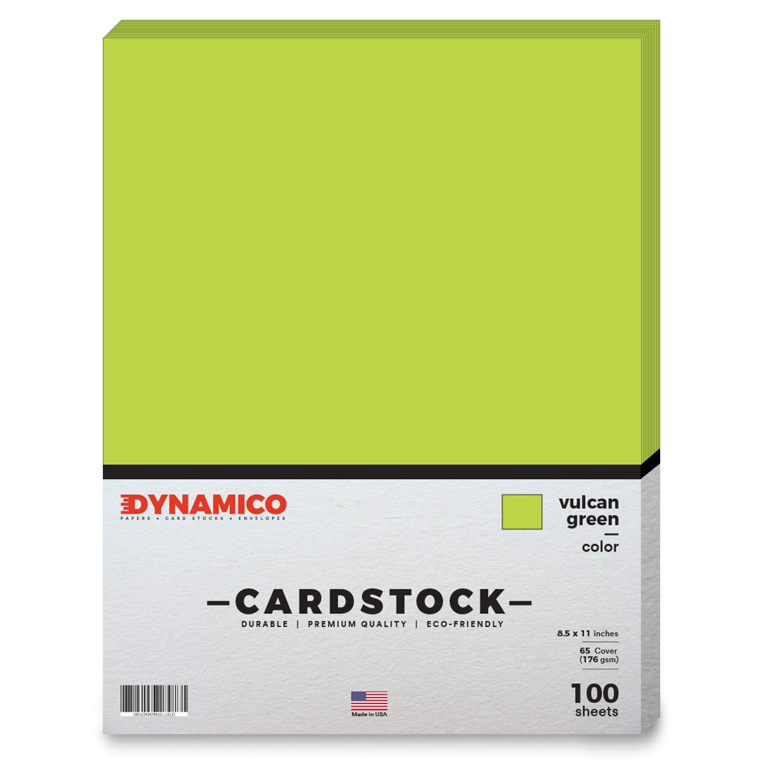 Vulcan Green Cardstock Paper – 8 1/2 x 11" Medium weight 65 LB (175 gsm) Cover Card Stock - for Cards, Invitations, Brochure, Award, and Stationery Printing - 100 Sheets Per Pack
