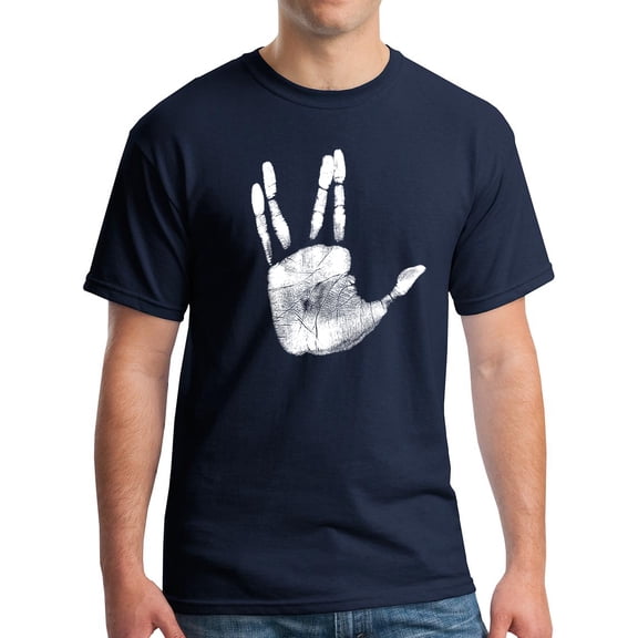 Vulcan Hand Print T-Shirt Navy (S)