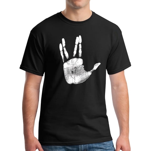 Live Long Star T-Shirt Trek Prosper Tee LLAP Vulcan Greeting Hand Sign Gesture