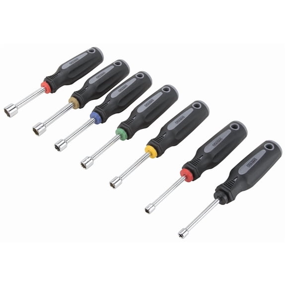 Mintcraft Nutdriver Set, 7 Piece, Carbon Steel, Chrome Plated, 3 in Long Shaft