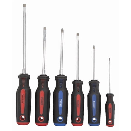 Mintcraft Screwdriver Set, Soft Cushion Grip Handle, 6 Pieces, Chrome Vanadium Steel, Satin Chrome P