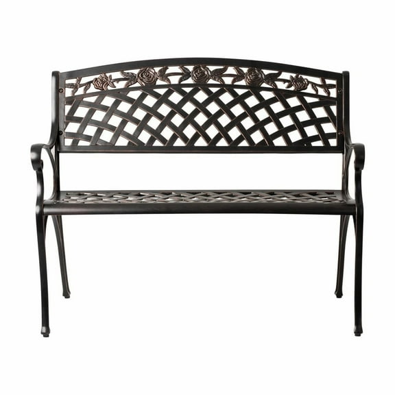 Vulcan Scarlet Aluminum Patio Bench – Antique Bronze Finish