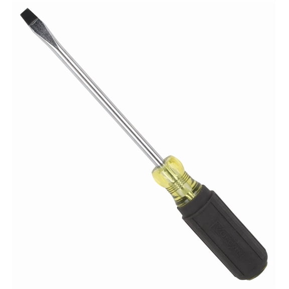Mintcraft Screwdriver, 5/16 in Magnetic Tip, Slotted Point, 6 in, Rubber Soft-Grip Handle, Chrome Va