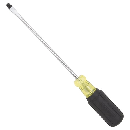 Mintcraft Screwdriver, 3/16 in Magnetic Tip, Slotted Point, 6 in, Rubber Soft-Grip Handle, Chrome Va
