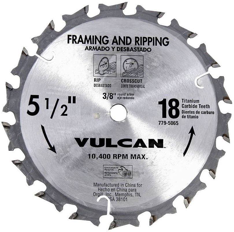 Vulcan 409031OR Smooth Fast Cut Circular Saw Blade, 51/2" Dia