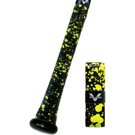 Vulcan Splatter Series 0.5mm Polymer Bat Grip Tape Wrap - Optic Yellow Splatter