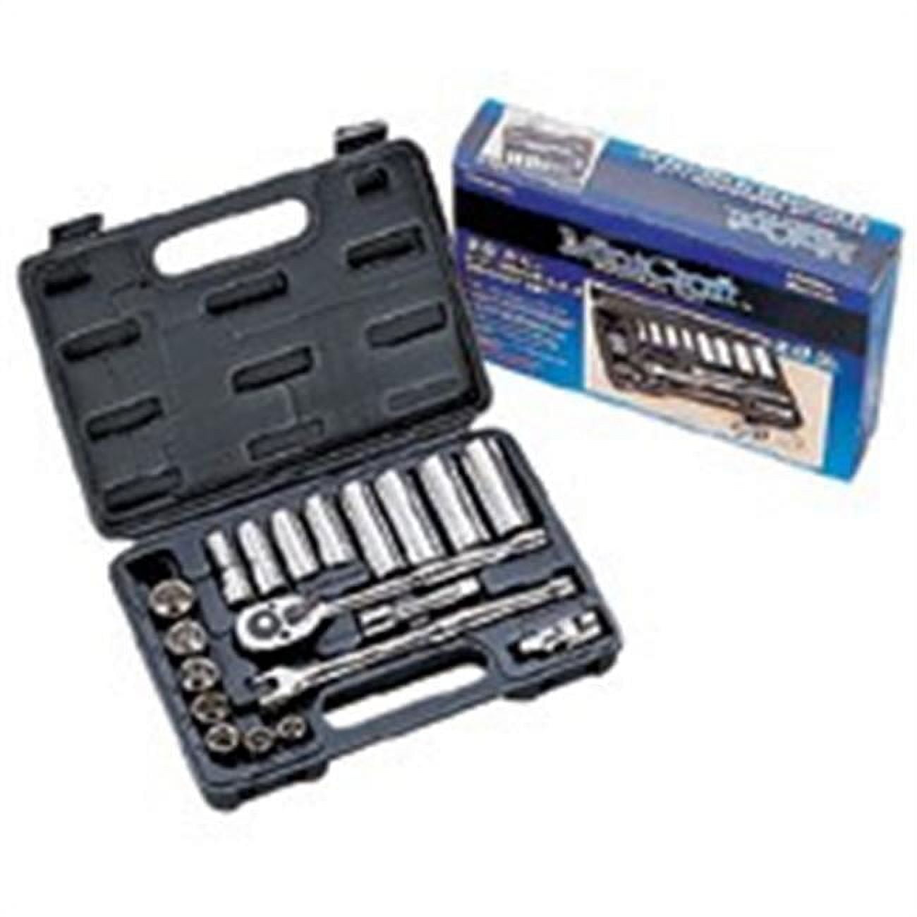 Vulcan TS1032 SAE Socket Set, Chrome Vanadium Steel, Polished, 32Piece