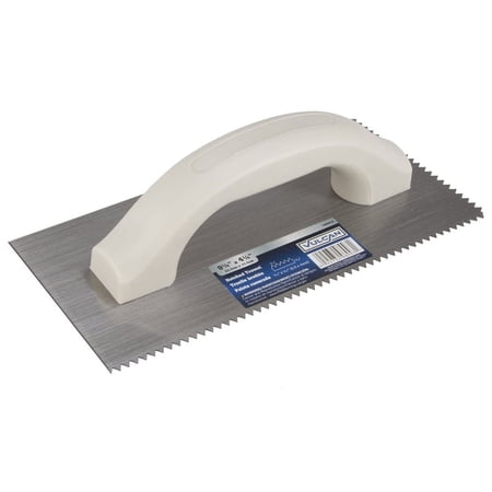 Vulcan V-Notched Trowel, 3/16 in x 5/32 in, High-Carbon Steel Blade, Poly Foam Ergonomic Handle