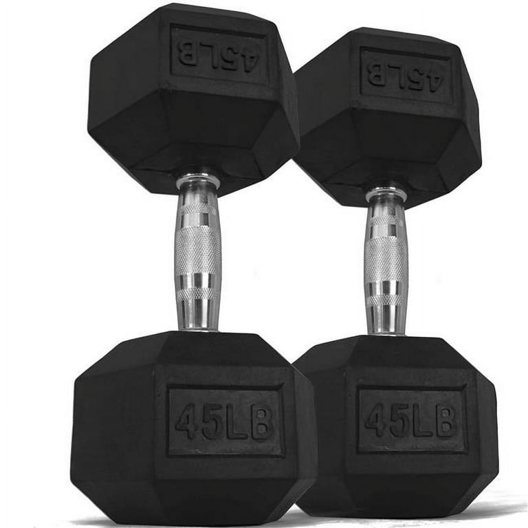 Vulcan VHEXDB90 WS 90 lbs Rubber Hex Dumbbell Pair