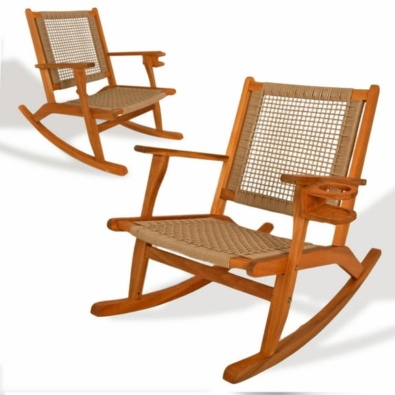 Vulcan Vega Outdoor Rocking Chair – Natural Stain Finish