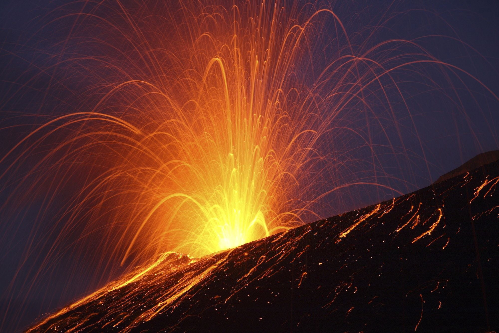 Vulcanian eruption of Anak Krakatau volcano Sunda Strait Java Indonesia Canvas Art - Richard RoscoeStocktrek Images (35 x 23)