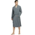 thumbnail image 1 of Vulcanodon 100% Cotton Mens Robe, Lightweight Knit Bathrobe,(Iron Gray,S-M), 1 of 5