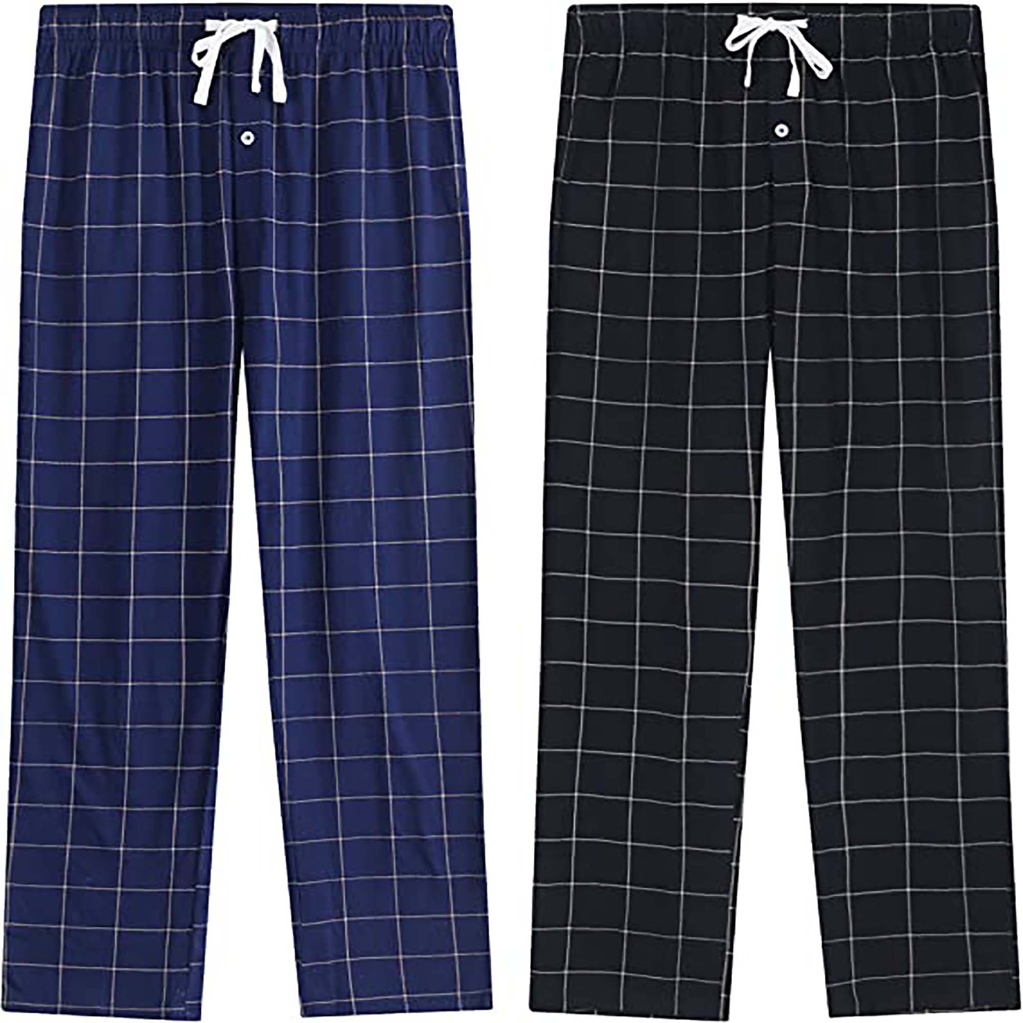 Saddlebred Plaid Knit Pajama Pants in Navy/Orange, Size L - Walmart.com