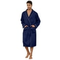 Vulcanodon Men’s Satin Robe Lightweight,Men's Luxurious Silk Kimono Bathrobe（Navy, LargeXLarge