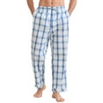 thumbnail image 1 of Vulcanodon Mens 100% Cotton Pajama Pants, Soft Lightweight Sleep Pants with Pockets Plaid Pajama Bottoms for Men（Blue-White Plaid，M）, 1 of 4