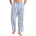 thumbnail image 1 of Vulcanodon Mens 100% Cotton Pajama Pants, Soft Lightweight Sleep Pants with Pockets Plaid Pajama Bottoms for Men（Blue-White Plaid，M）, 1 of 8